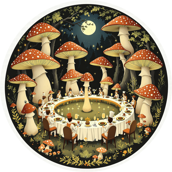 Agaricus symposium — design motif