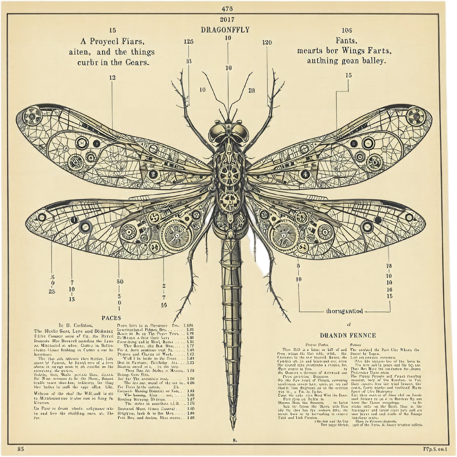 Libellula mechanica — Planche VI — design motif