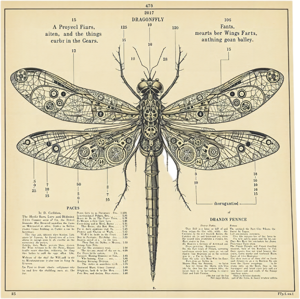 Libellula mechanica — Planche VI — design motif