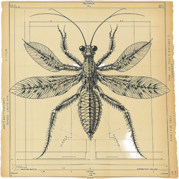 Mantis philosophus — Planche III — design motif