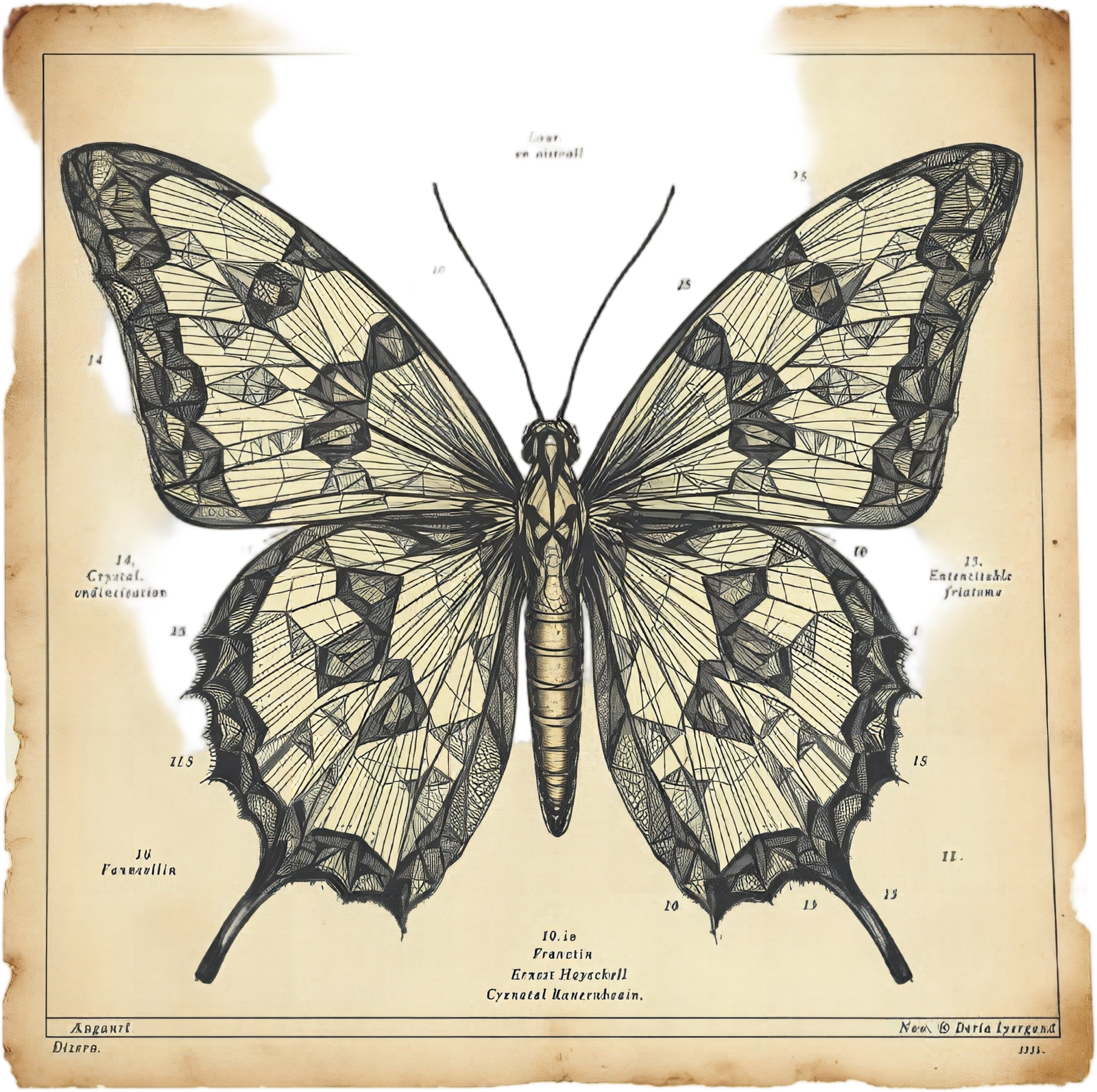 Morpheus crystallinus — Planche I — design motif