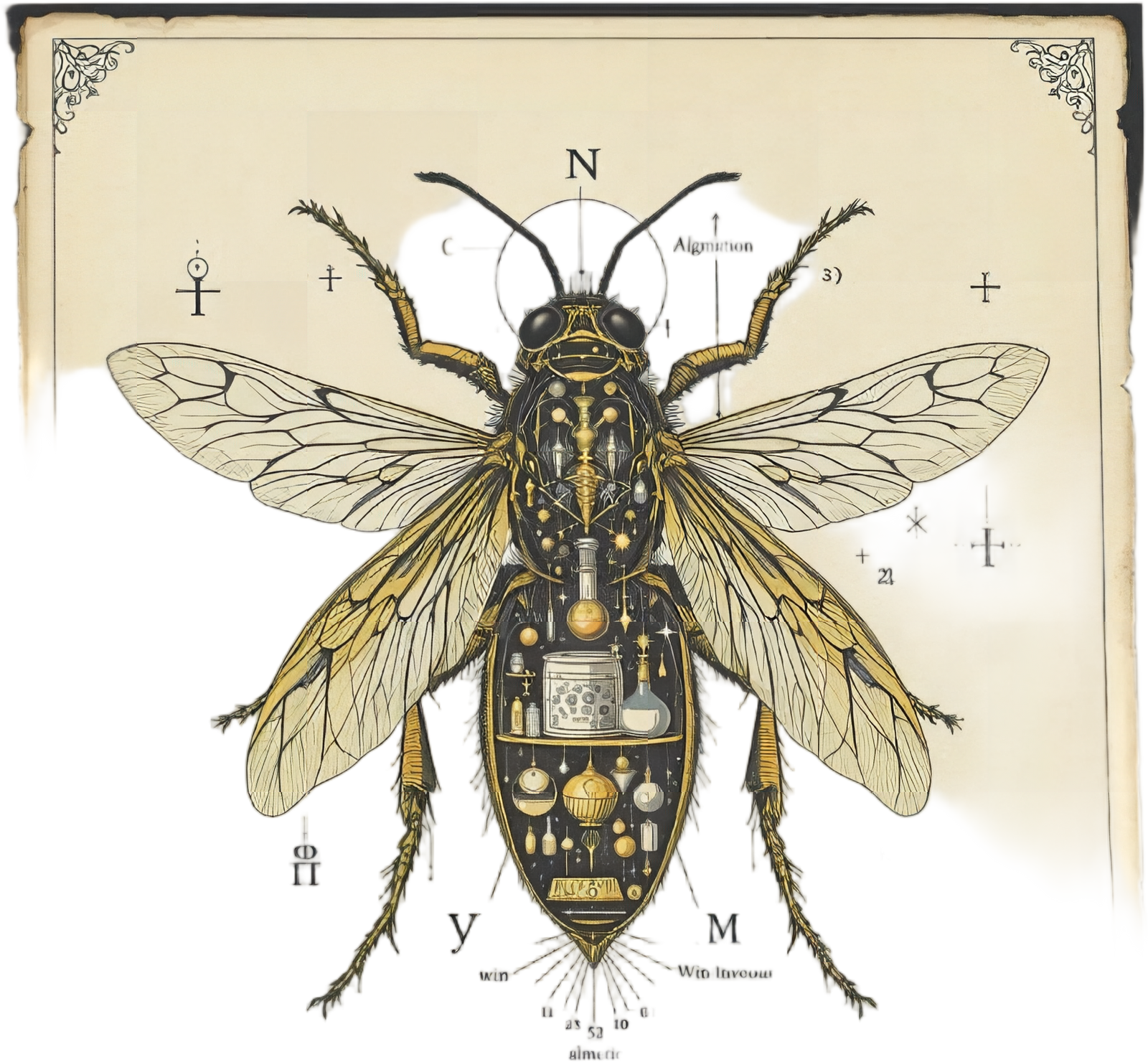 Vespa alchemica — Planche X — design motif